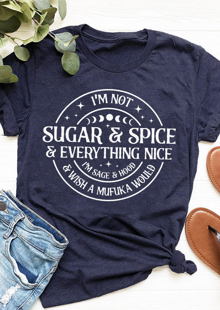 

T-shirts Tees I'm Not Sugar & Spice & Everything Nice I'm Sage & Hood T-Shirt Tee - Navy Blue in Blue. Size: L,M,,XL