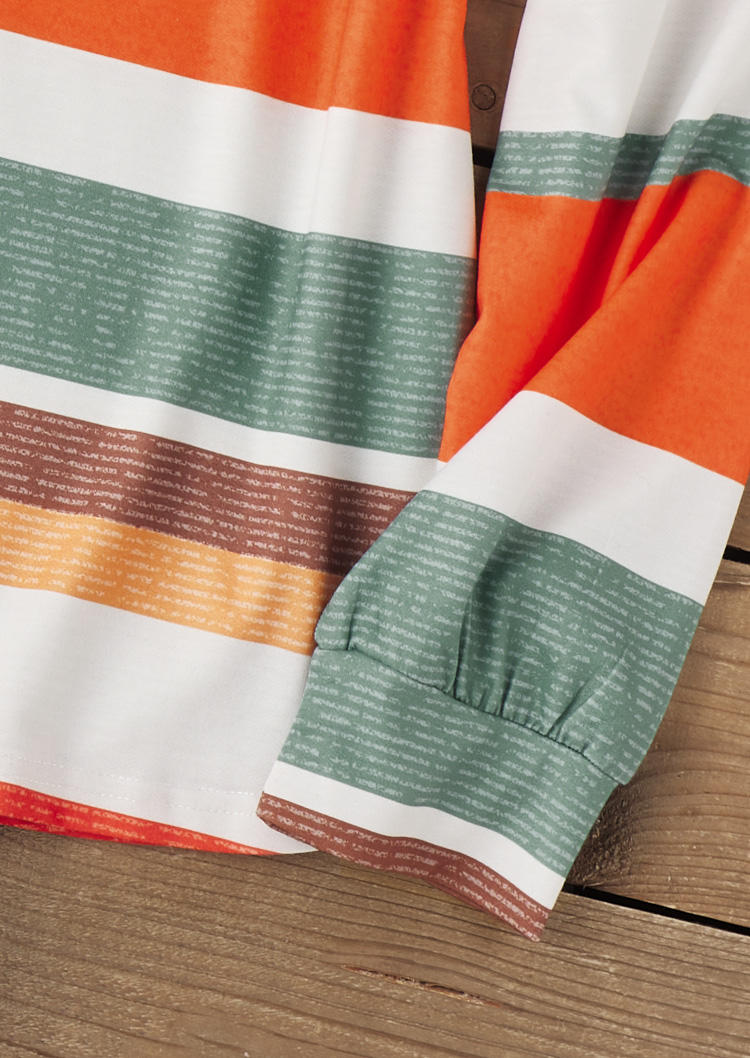 Striped Color Block O-Neck Sweatshirt