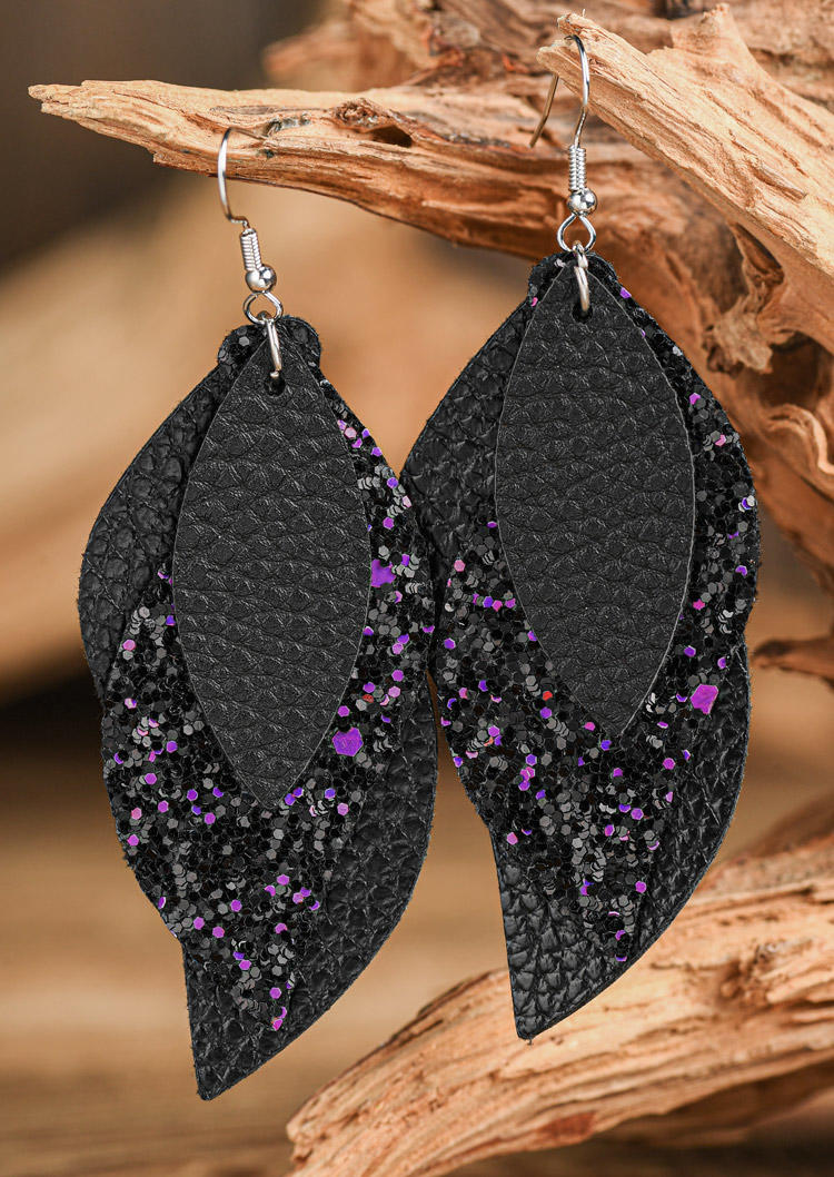 Leaf Multi-Layered Leather Earrings