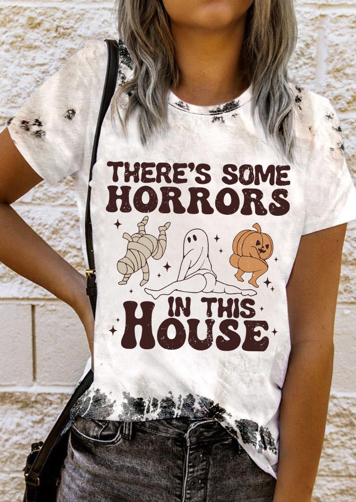 

T-shirts Tees Halloween There' Some Horrors In This House T-Shirt Tee in Multicolor. Size: L,M,,XL