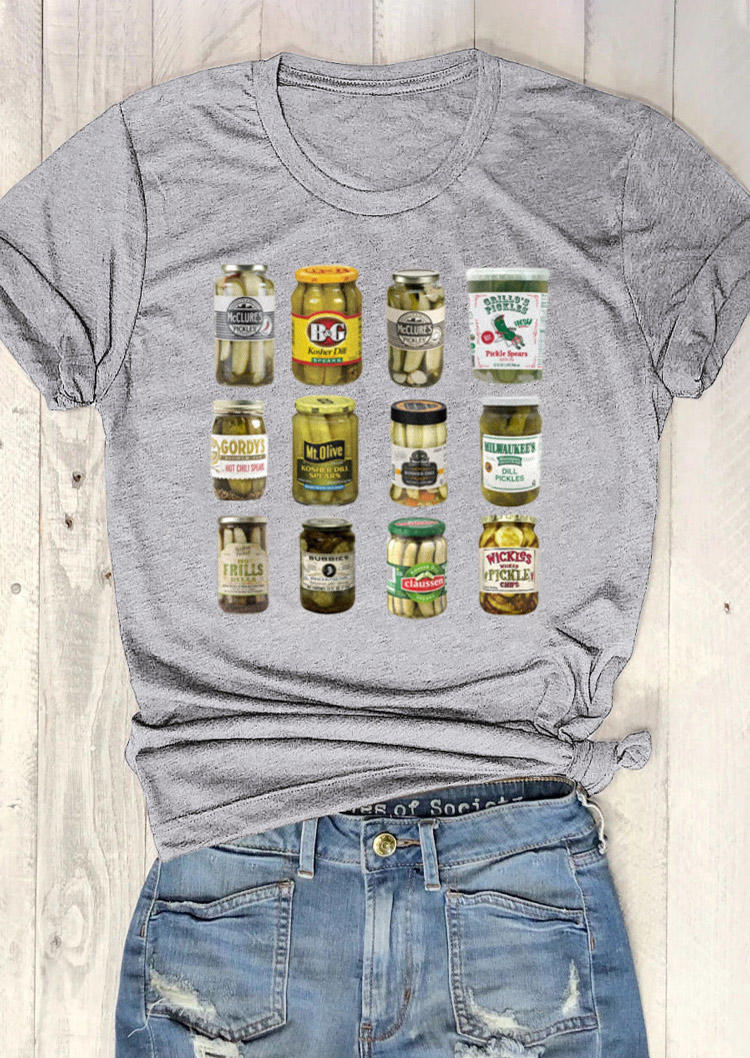 

T-shirts Tees Pickle Can O-Neck T-Shirt Tee in Gray. Size