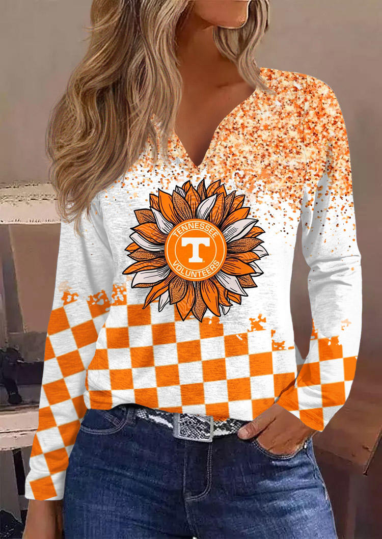 

Blouses Sunflower Checkered Tennessee Long Sleeve Blouse in Orange. Size: L,M,,XL