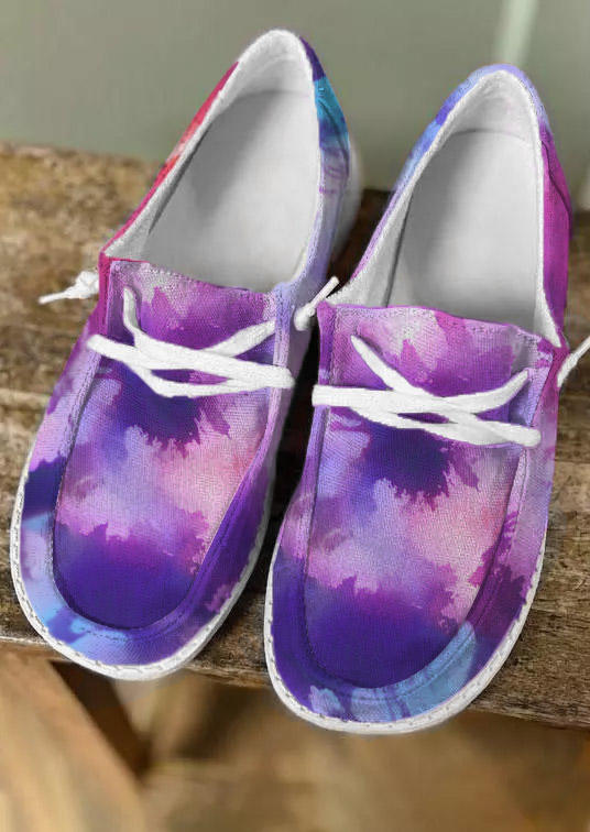 Tie Dye Slip On Flat Canvas Sneakers