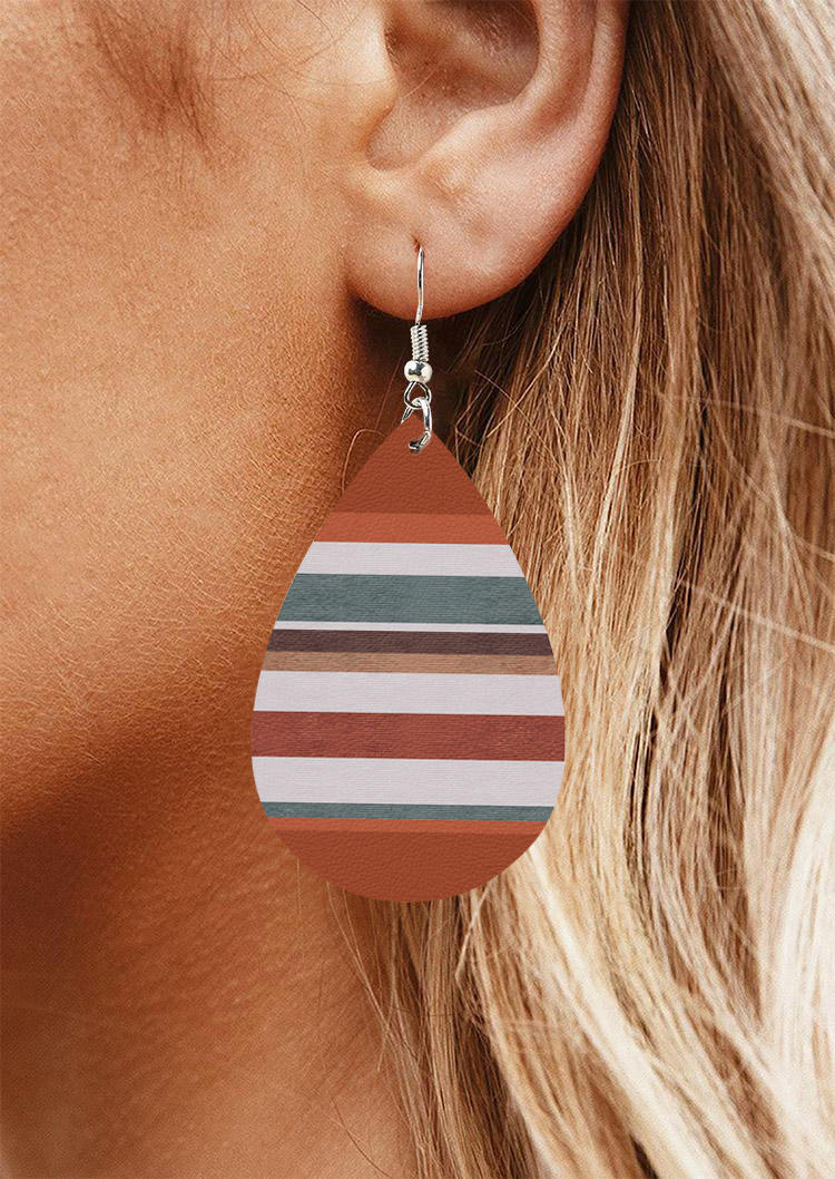 

Earrings Striped Hook Leather Earrings in Multicolor. Size