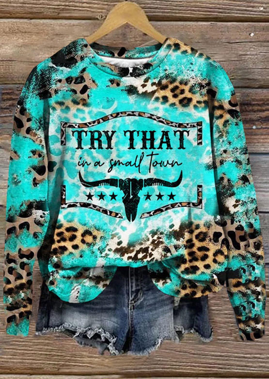 

Sweatshirts Leopard Steer Skull Bleached Sweatshirt in Multicolor. Size