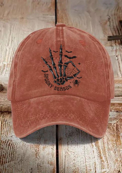Halloween Spooky Season Skeleton Hand Spider Bat Baseball Cap