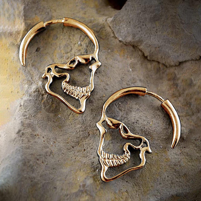 

Earrings Halloween Skull Hollow Out Earrings in Gold,Silver. Size