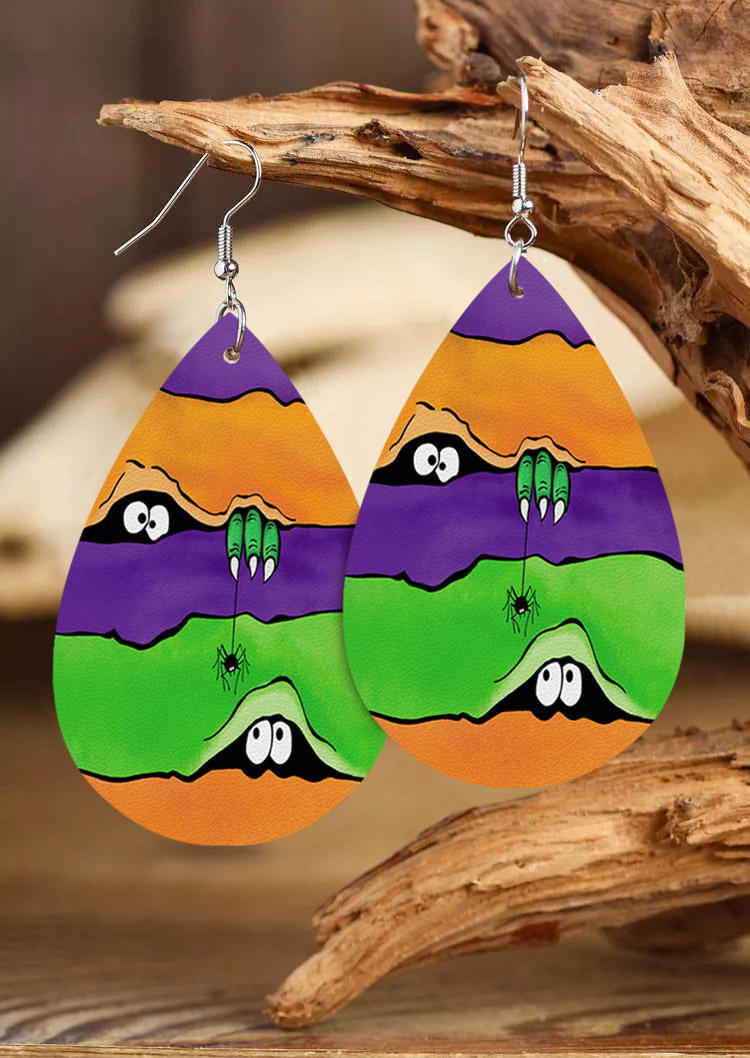 

Earrings Halloween Color Block Spider Earrings in Multicolor. Size