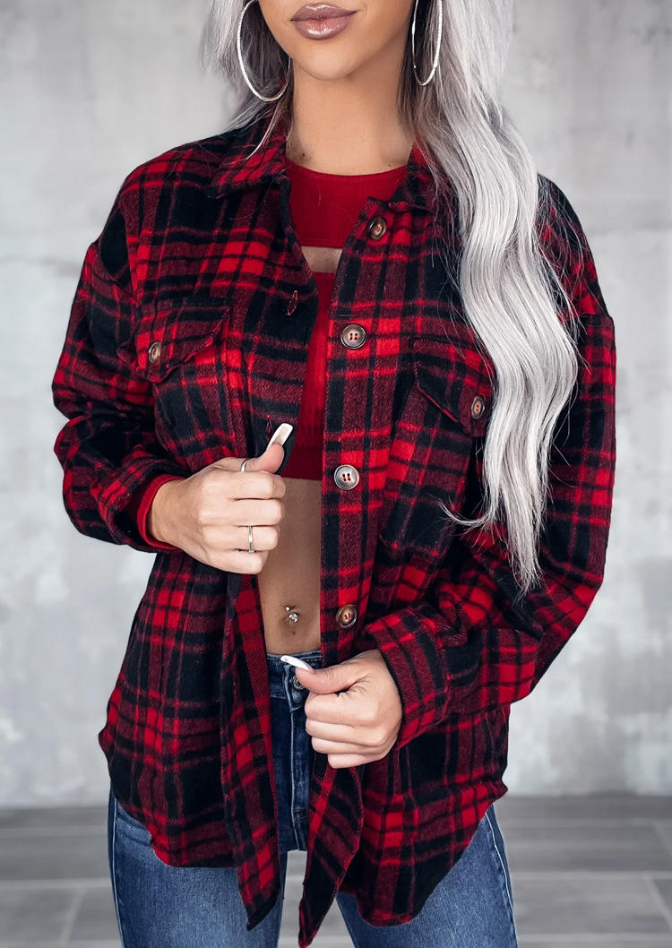 Classic Plaid Turn-Down Collar Shirt Jacket
