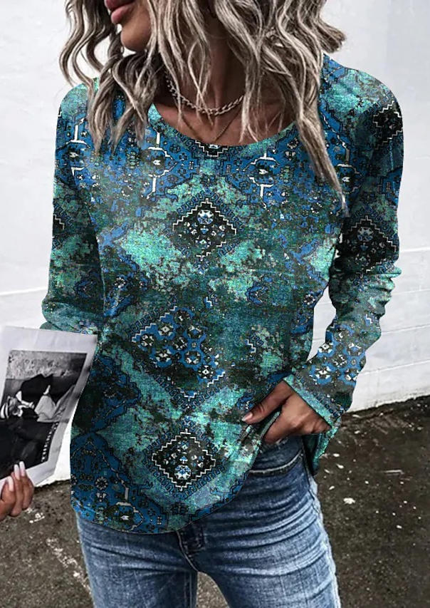 

T-shirts Tees Abstract Graphic O-Neck T-Shirt Tee in Multicolor. Size