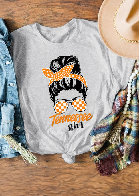 

T-shirts Tees Tennessee Girl Plaid Skeleton T-Shirt Tee in Gray. Size