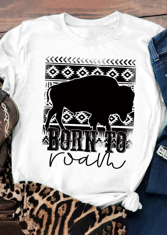 

T-shirts Tees Born To Roam Highland Cattle T-Shirt Tee in White. Size