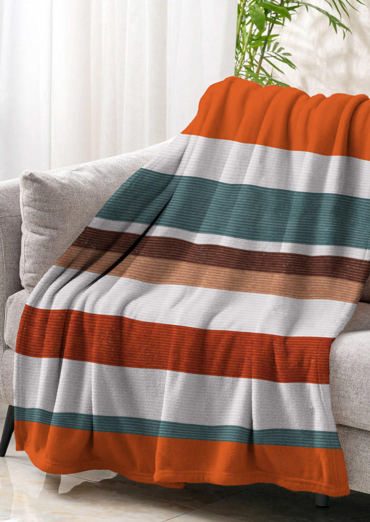 

Blanket Striped Color Block Blanket in Multicolor. Size