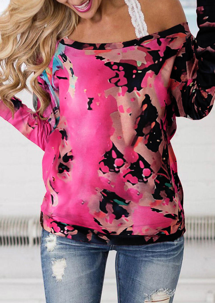 

Sweatshirts Tie Dye Color Block Sweatshirt without Lace Camisole in Multicolor. Size: L,M