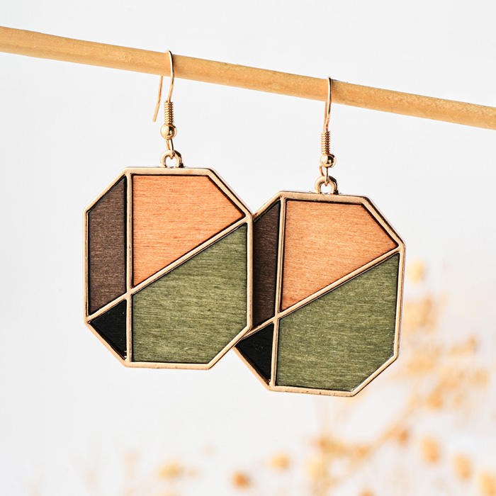 Color-Blocked Geometric Earrings