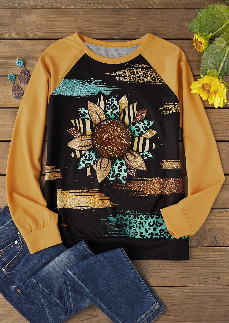 

Sweatshirts Sunflower Leopard Glitter Sweatshirt in Multicolor. Size