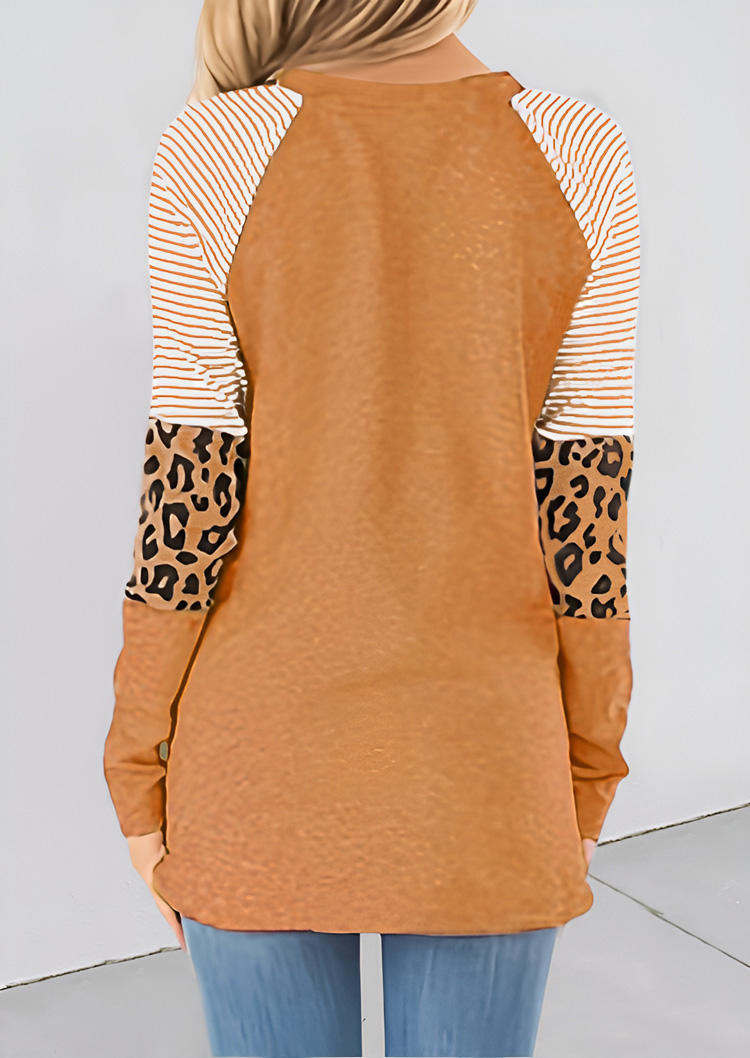 

T-shirts Tees Thanksgiving Thankful Blessed And Kind Of A Mess Leopard Striped T-Shirt Tee in Orange. Size
