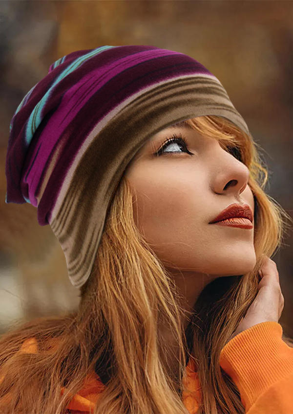 Colorful Striped Multifunctional Beanie Hat