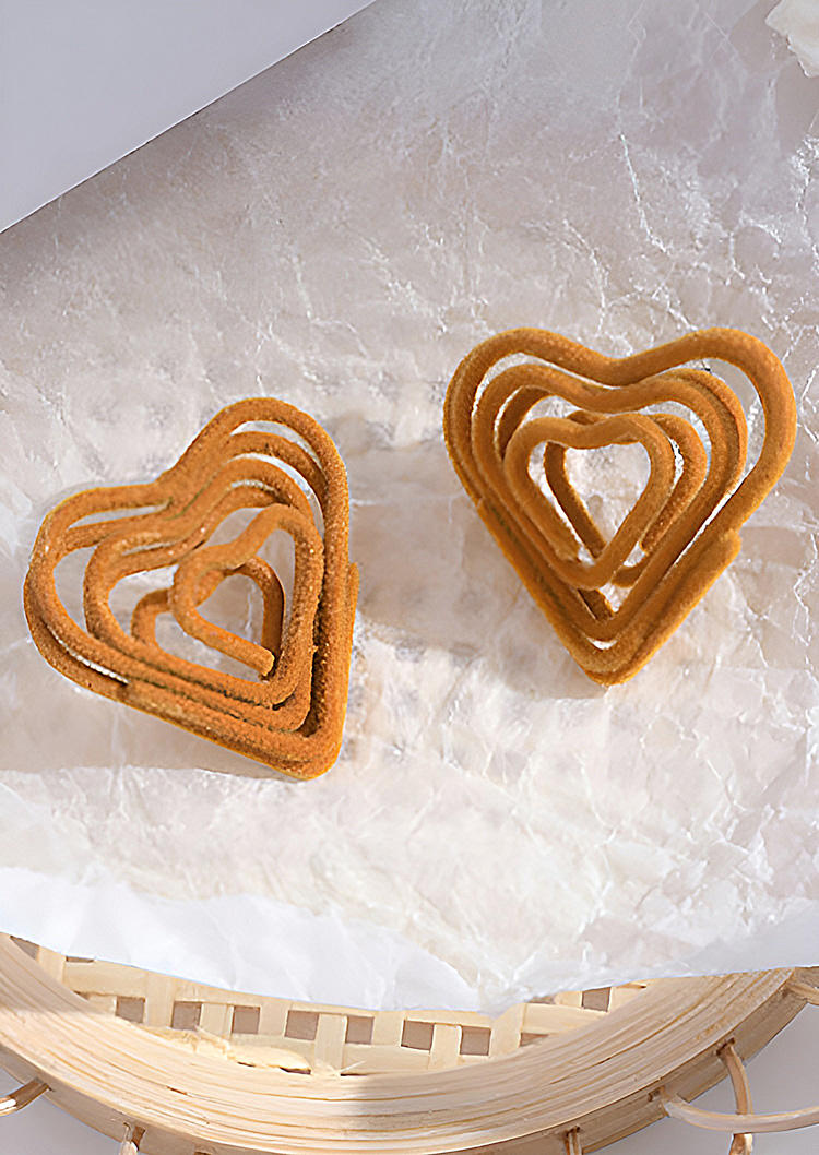 Heart Multi-Layered Flannel Earrings