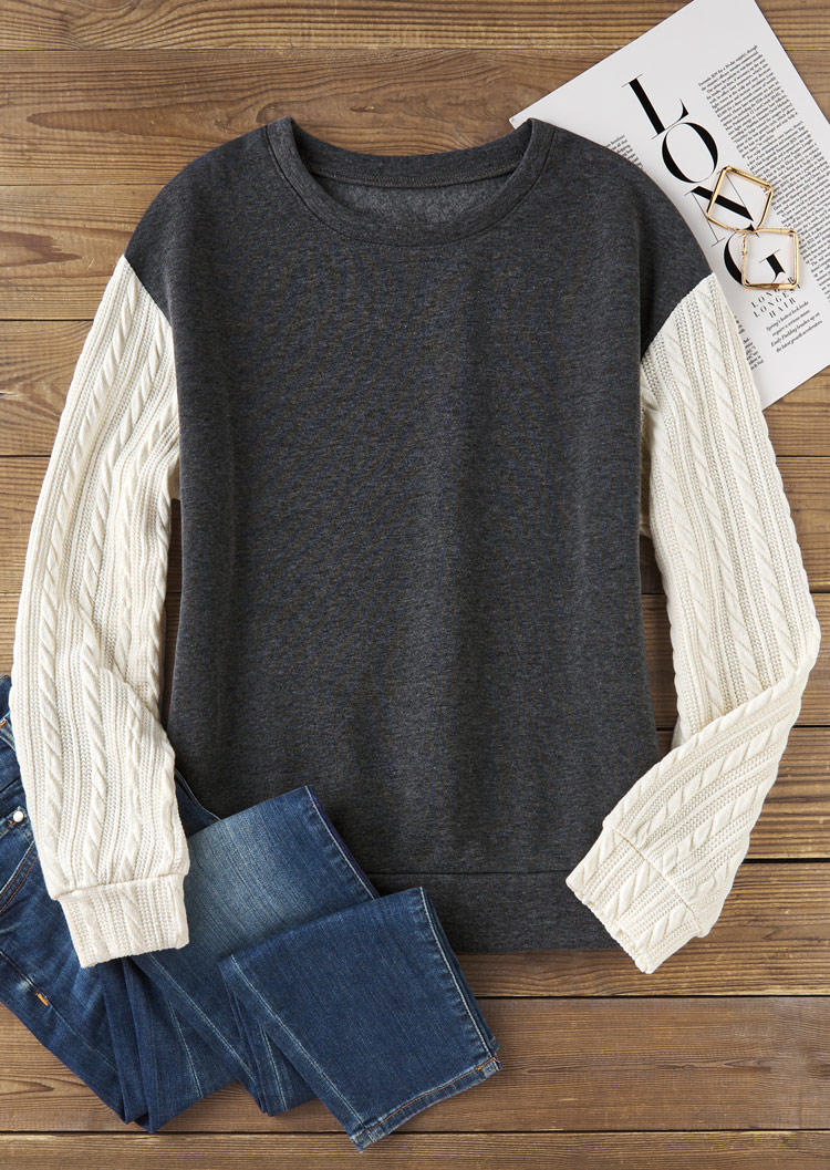 

Sweatshirts Jacquard Concise O-Neck Sweatshirt in Multicolor. Size: L,M,,XL