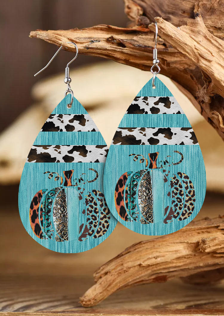 

Earrings Leopard Pumpkin Cow Water Drop Earrings in Multicolor. Size