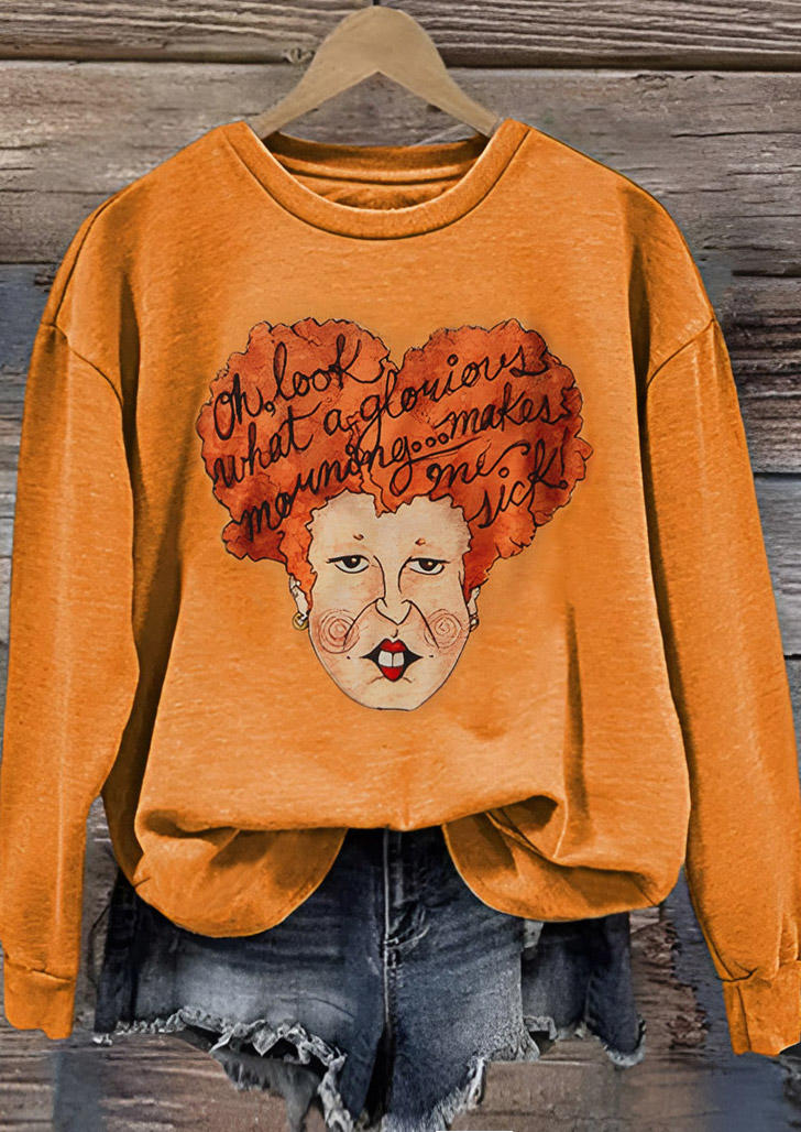 

Sweatshirts Halloween Witch O-Neck Sweatshirt in Orange. Size: L