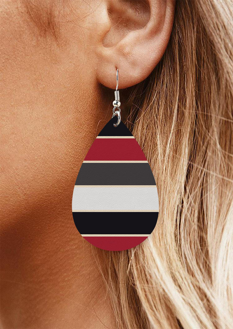 

Earrings Striped Color Block Water Drop Earrings in Multicolor. Size