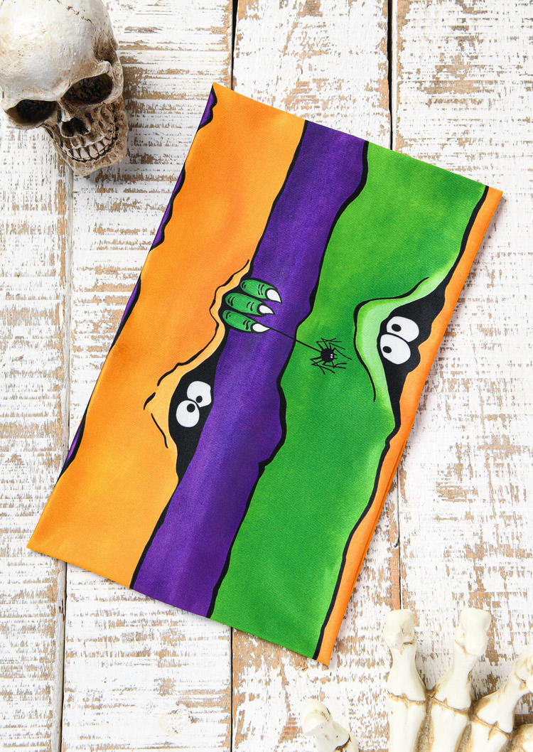 

Halloween Peeping Eyes Spider Color Block Wide Headband in Multicolor. Size