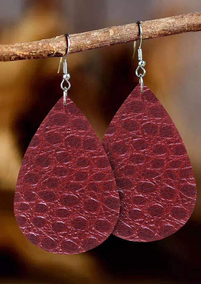 

Earrings Halloween Plain PU Leather Earrings in Red. Size