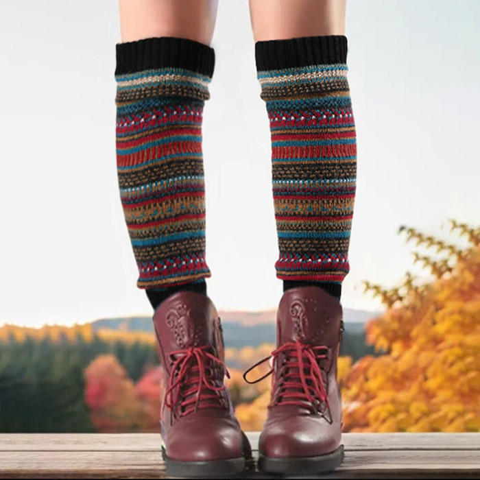 Color Block Striped Warm Knitted Socks