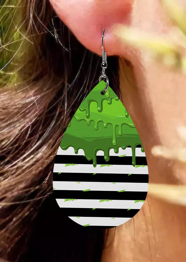 

Earrings Color Block Striped PU Leather Earrings in Multicolor. Size