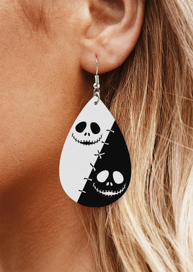 

Earrings Halloween Ghost Face Color-Blocked Water Drop Earrings in Multicolor. Size
