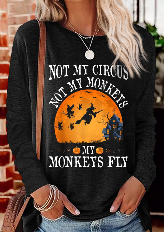 

T-shirts Tees Halloween Not My Circus Not My Monkeys T-Shirt Tee in Black. Size: L,M,,XL