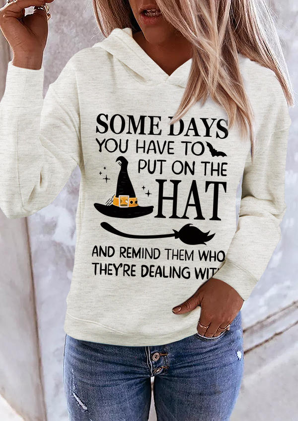 

Halloween Wicked Witch Hoodie The Wizard of Oz Hoodie Some Days You Have To Put On The Hat Hoodie in White. Size: L,M,,XL