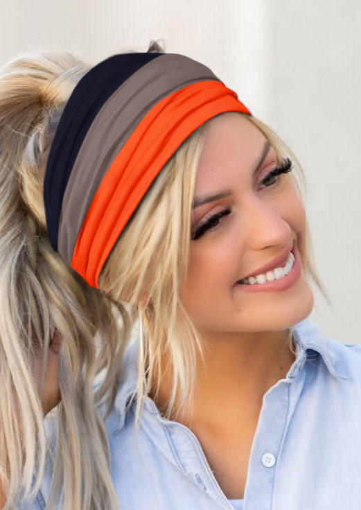 

Color-Blocked Yoga Wide Headband in Multicolor. Size