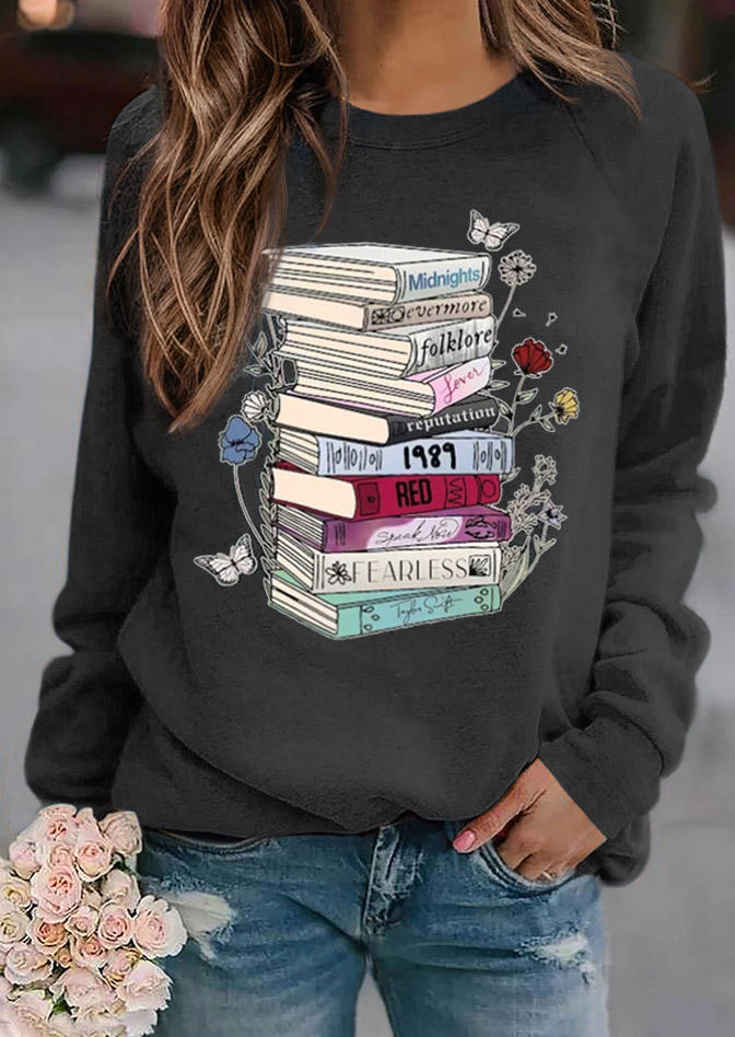 

Sweatshirts Floral Butterfly Books Music Sweatshirt in Black. Size: L,M,,XL
