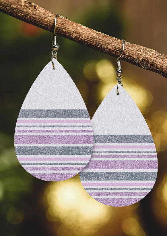 Striped Water Drop Earrings