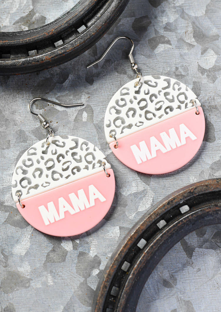 

Earrings Mama Leopard Color-Blocked Acryl Earrings in Pink. Size