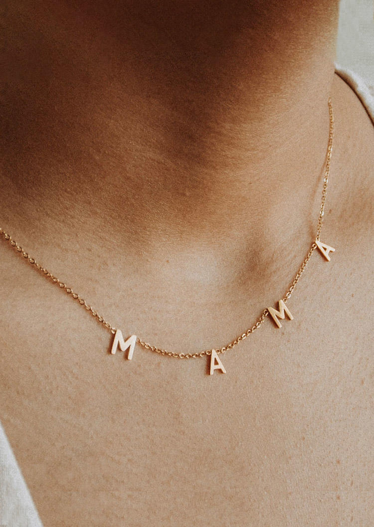

Necklaces Mama Simple Alloy Necklace in Gold. Size