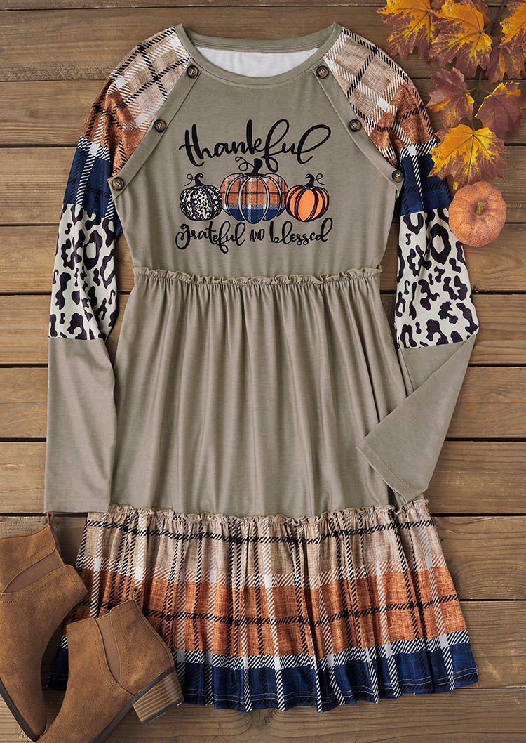 

Mini Dresses Thanksgiving Thankful Grateful And Blessed Leopard Plaid Pumpkin Mini Dress in Multicolor. Size: 2XL,3XL,L,M,,XL