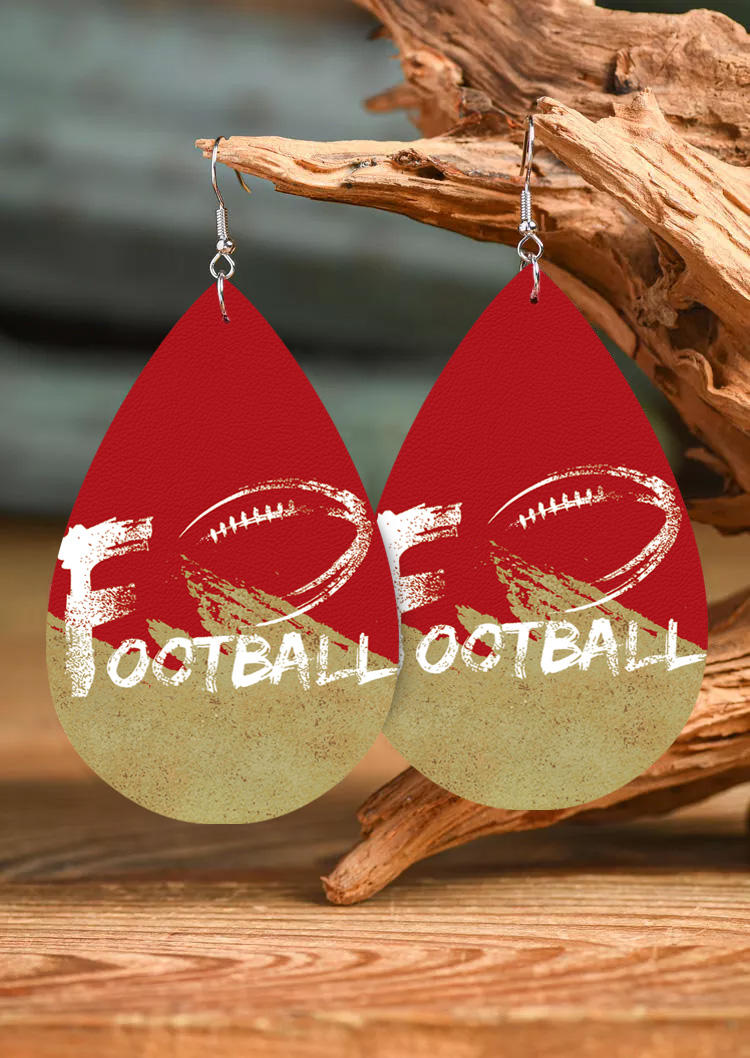 

Earrings Football Soccer Color-Blocked Water Drop Earrings in Multicolor. Size