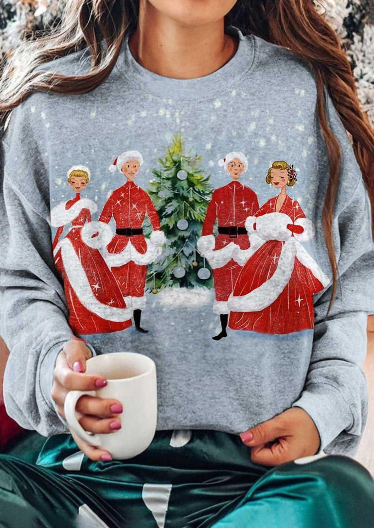 

Sweatshirts Christmas Tree Long Sleeve O-Neck Sweatshirt in Gray. Size: L,M,,XL