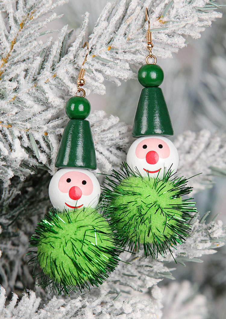 Christmas Glitter Elves Pom-Pom Earrings