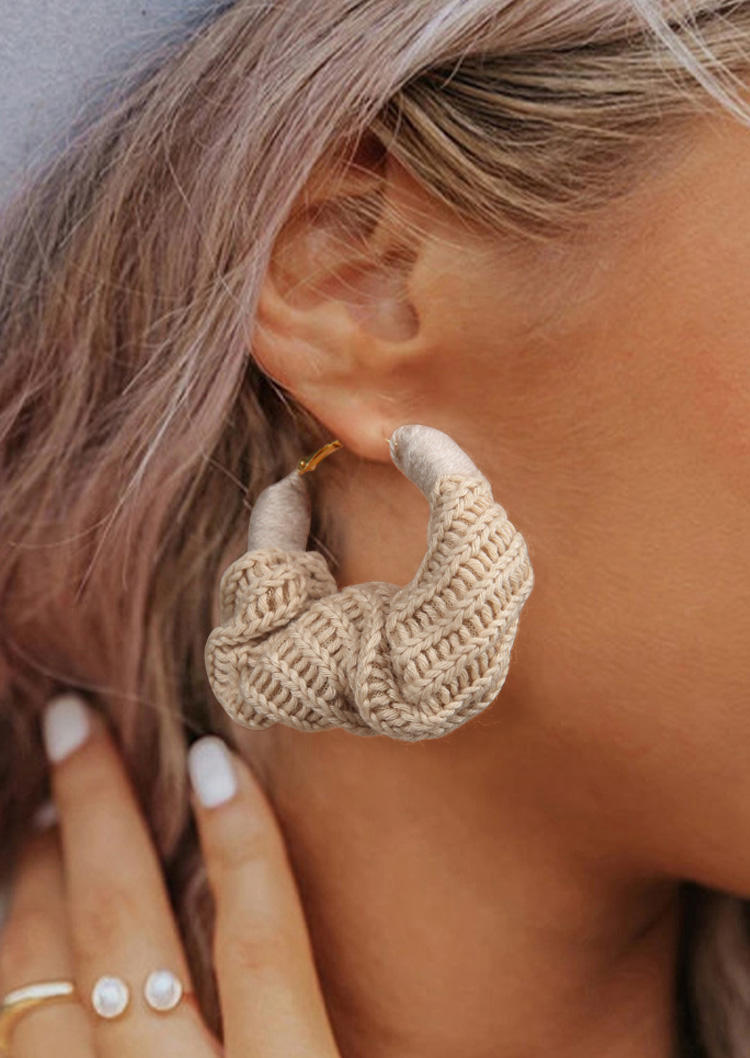 

Earrings Knitted Alloy Fashion Earrings in White. Size