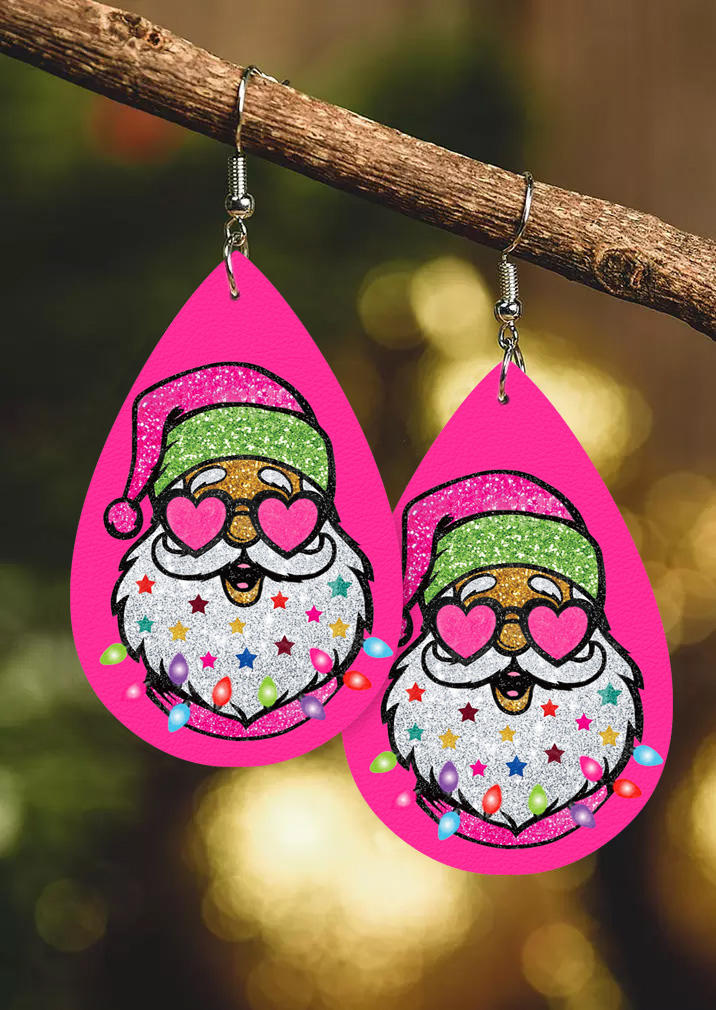 

Earrings Christmas Santa Claus Lantern Earrings in Pink. Size