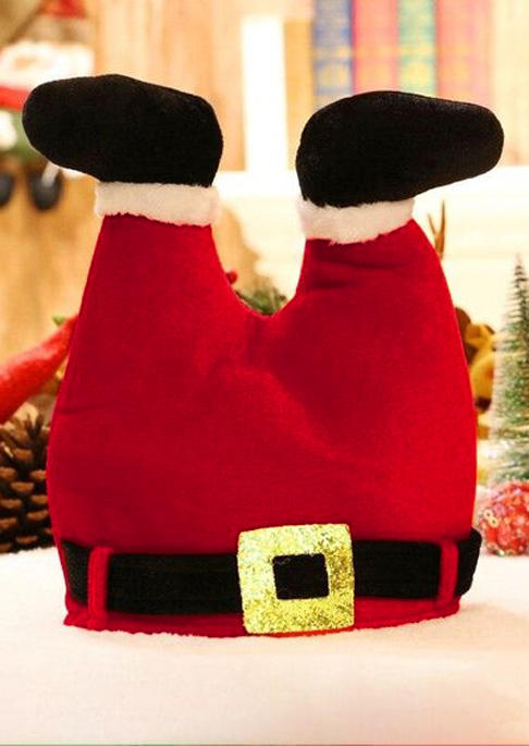 

Hats Unisex Christmas Santa Pants Funny Hats in Red. Size