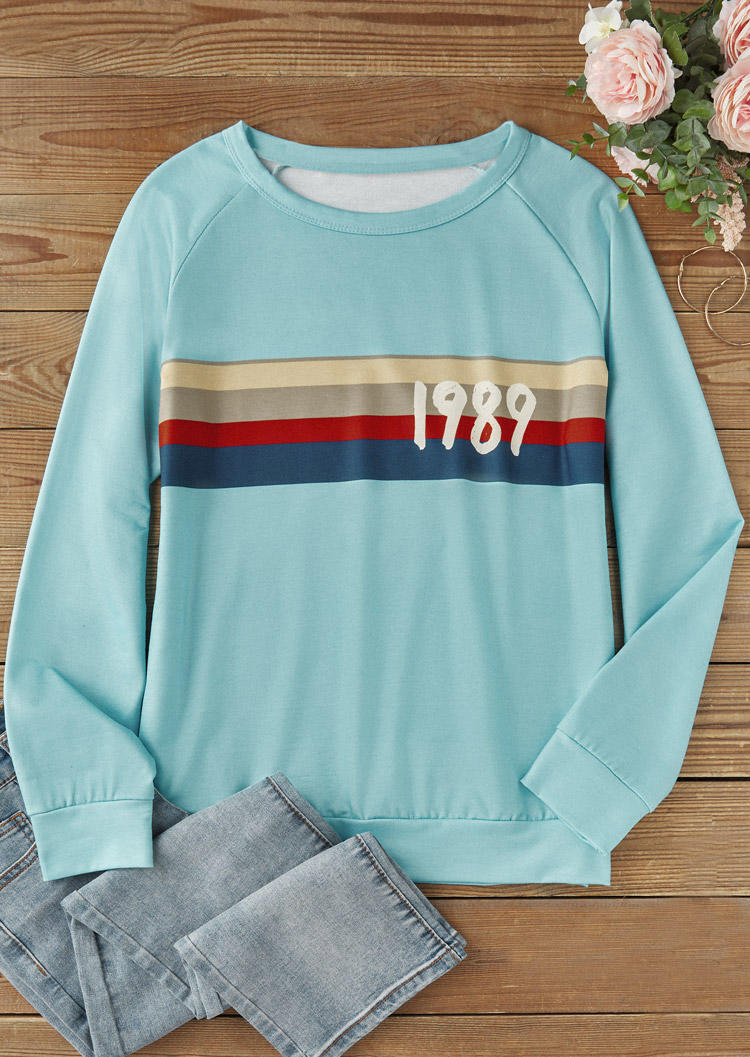 

Sweatshirts 1989 Striped O-Neck Sweatshirt - Lake Blue in Blue. Size