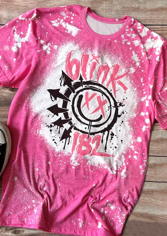 

T-shirts Tees The Girl at the Rock Show Bleached T-Shirt Tee in Pink. Size: L,M,,XL