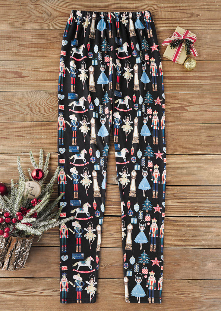 

Leggings Christmas Tree Candy Cane Ballet Skinny Leggings in Black. Size: L,M,,XL