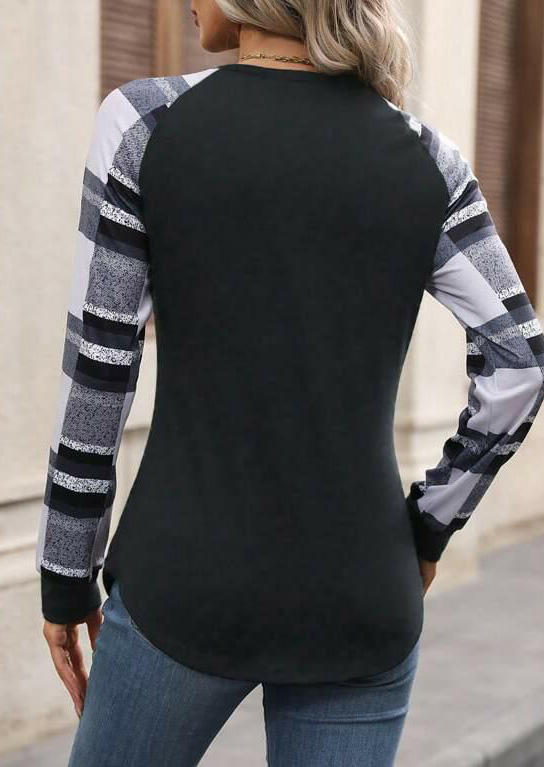 

Blouses Striped Geometric Raglan Sleeve Blouse - Dark Grey in Gray. Size